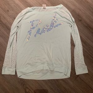 VS PINK light blue long sleeve tee
